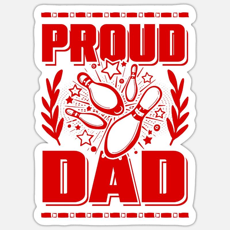 Bowling Dad - Sticker size S (10 x 10 cm) - white matte