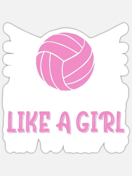 Lustiges Volleyball-Design für Frauen Mädchen Volleyball - Sticker Größe S (10 x 10 cm) - Mattweiß