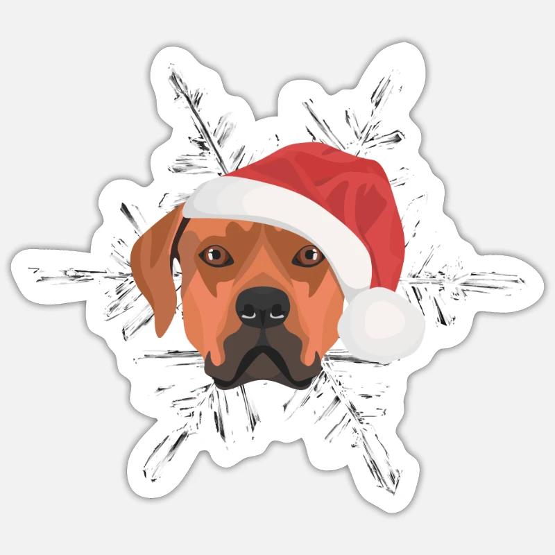 Rhodesian Ridgeback Merry Christmas - Sticker size S (10 x 10 cm) - white matte