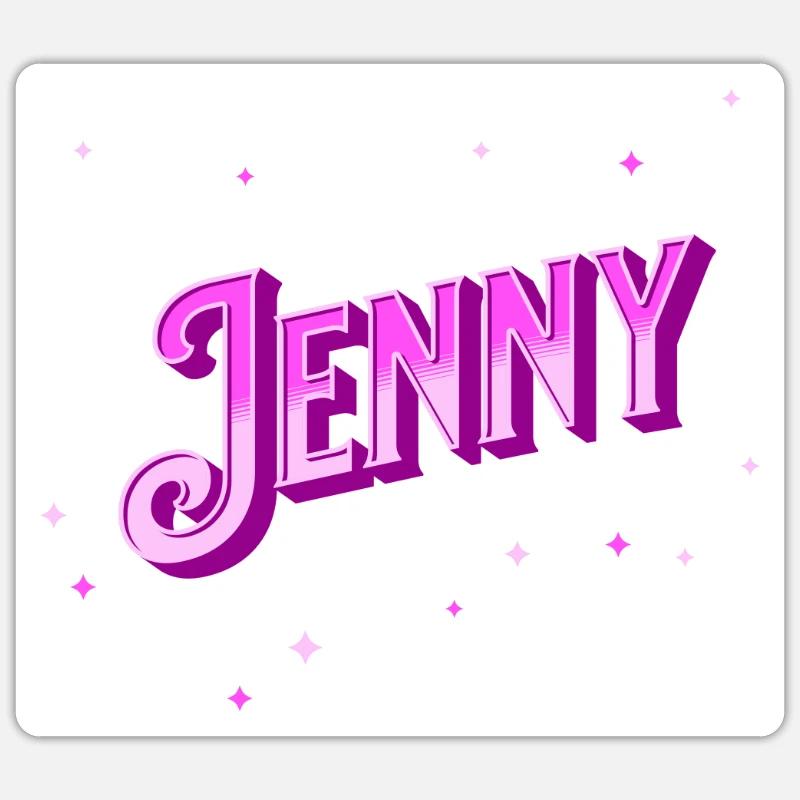 Jenny name personalized - Sticker size S (10 x 10 cm) - white matte