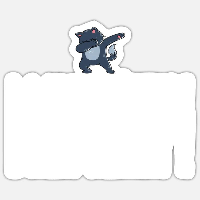 Dabbing Cat Funny Cat - Sticker taille S (10 x 10 cm) - blanc mat