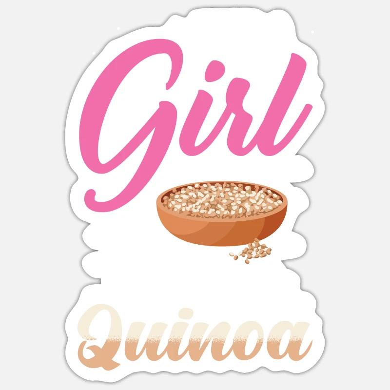 Quinoa Spruch - Sticker Größe S (10 x 10 cm) - Mattweiß