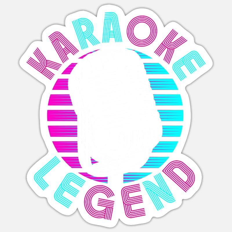 Karaoke Singer Karaoke Legend - Sticker Größe S (10 x 10 cm) - Mattweiß