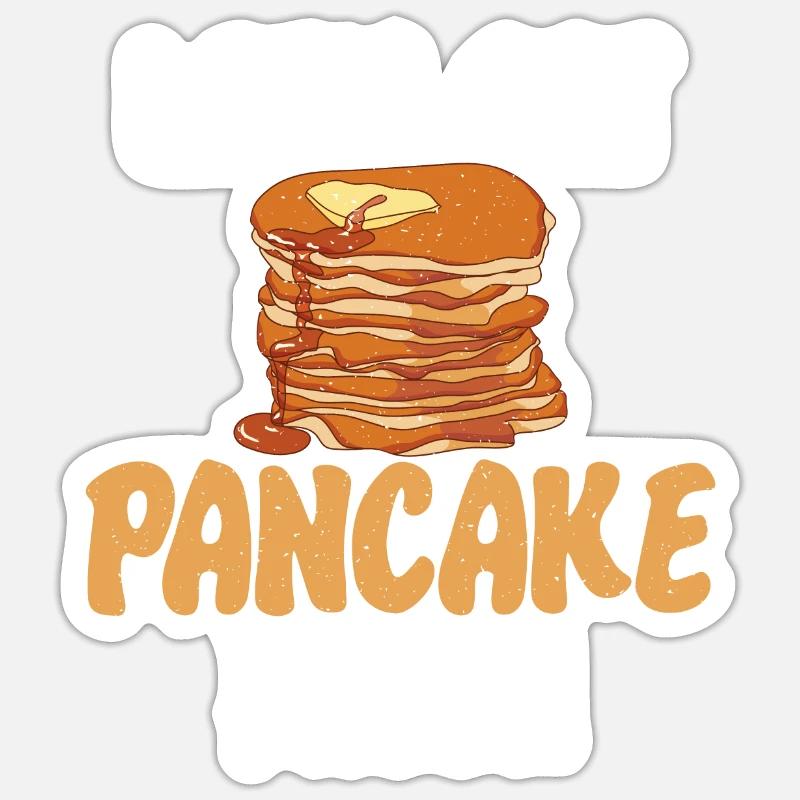 Pancake Lover Cadeau - Sticker taille S (10 x 10 cm) - blanc mat