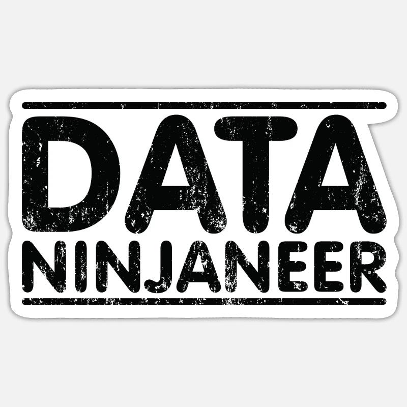 Ninjaneer - Data Engineer - Sticker size S (10 x 10 cm) - white matte