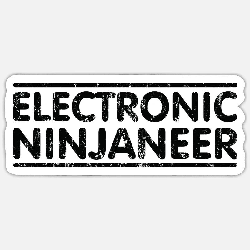 Ninjaneer - Electronic Engineer - Sticker size S (10 x 10 cm) - white matte