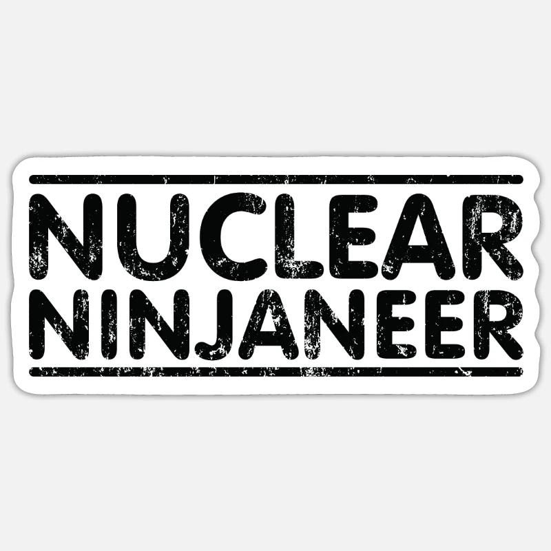 Ninjaneer - Nuclear Engineer - Sticker size S (10 x 10 cm) - white matte