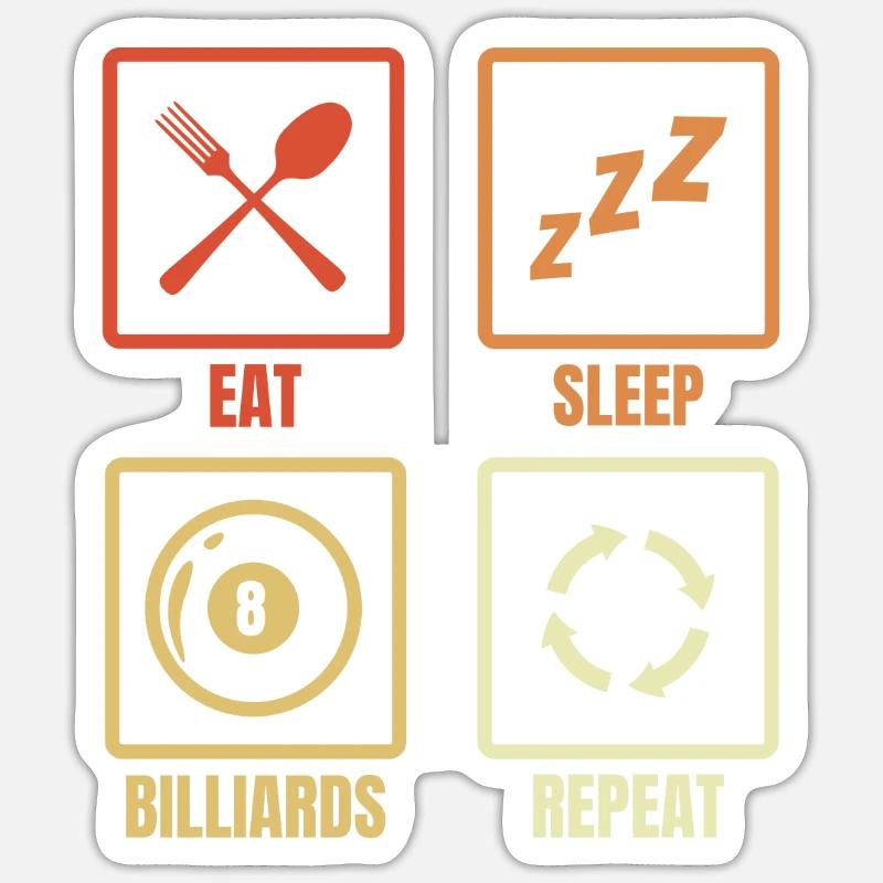 Routine de joueur de billard - Sticker taille S (10 x 10 cm) - blanc mat