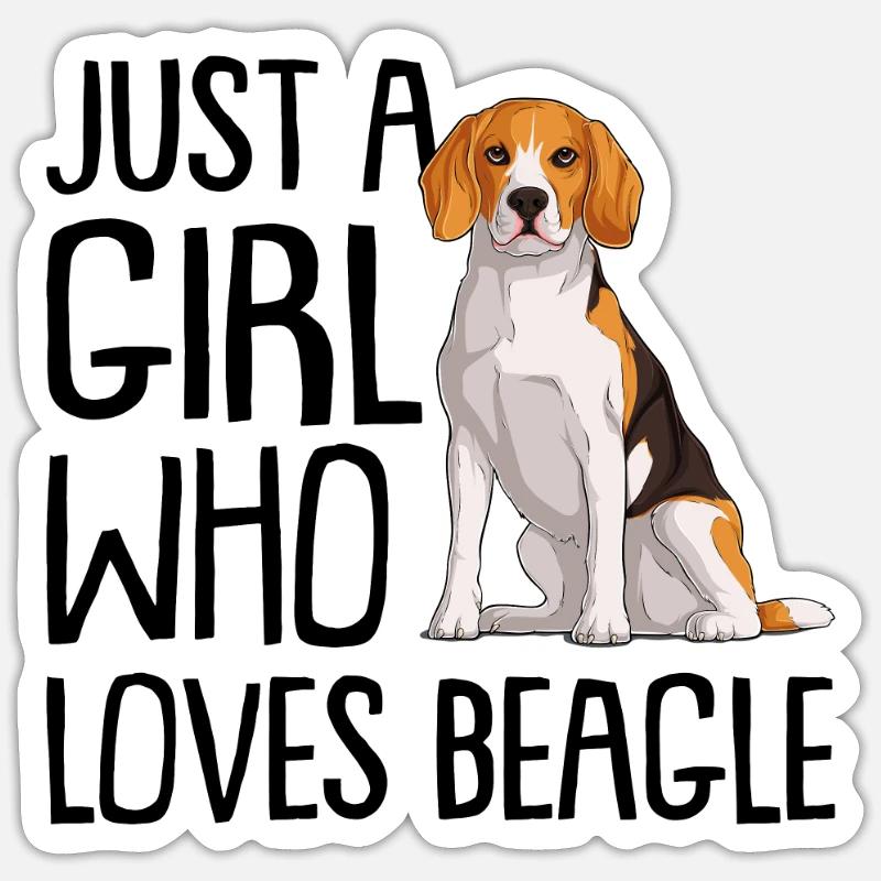 Beagle - Sticker taille S (10 x 10 cm) - blanc mat
