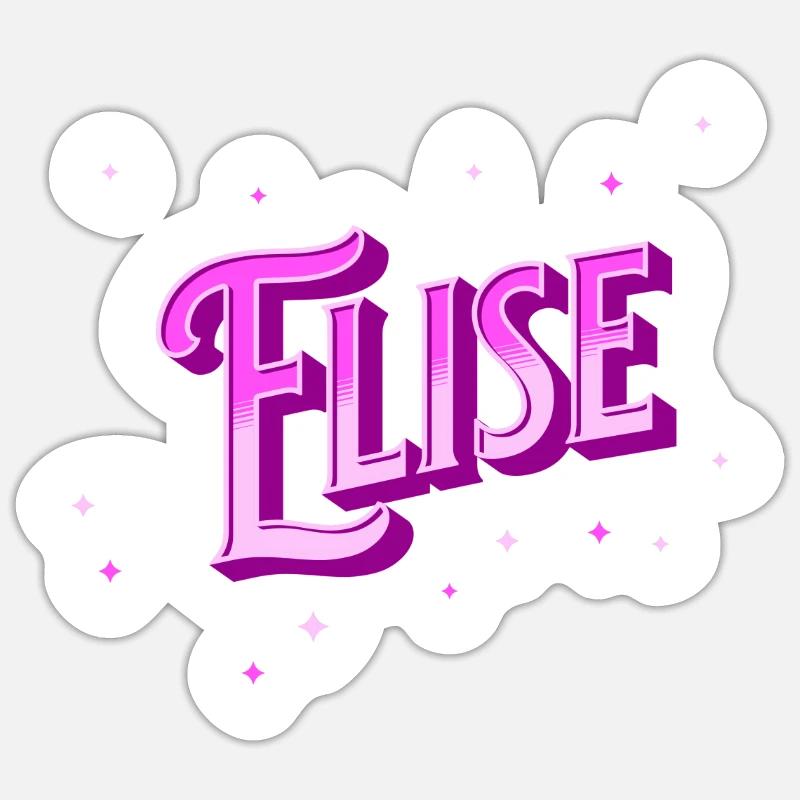 Elise name personalized - Sticker size S (10 x 10 cm) - white matte