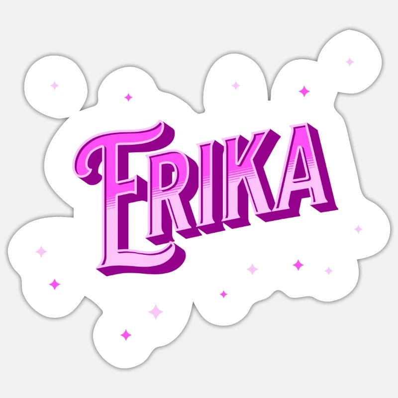 Erika name personalized - Sticker size S (10 x 10 cm) - white matte