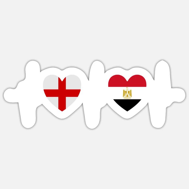 Angleterre et Égypte Drapeau égyptien Drapeaux Sticker taille S (10 x 10 cm)