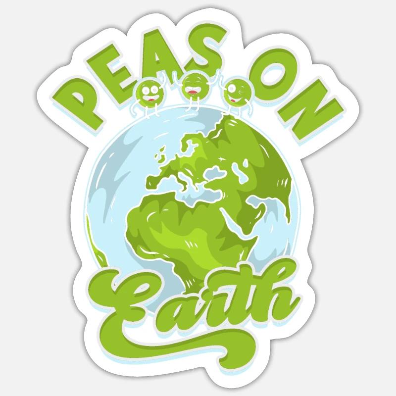 Peas on Earth - peas - Sticker size S (10 x 10 cm) - white matte