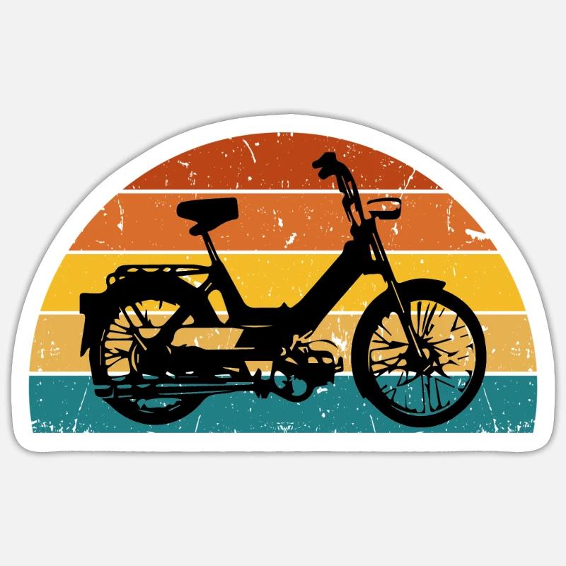 DDR Mobylette Oldtimer Roller Mofa Scooter 2 Takter - Sticker taille S (10 x 10 cm) - blanc mat