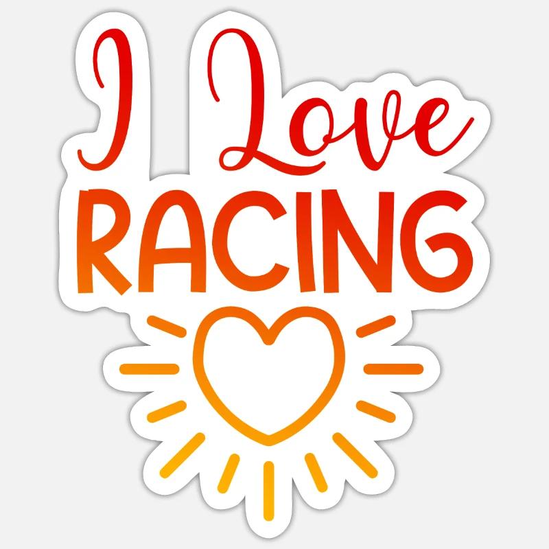 J’adore la course - Sticker taille S (10 x 10 cm) - blanc mat