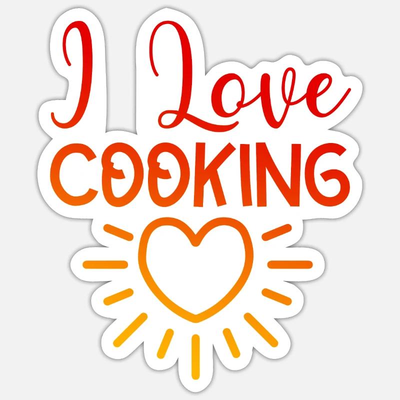 J’adore cuisiner - Sticker taille S (10 x 10 cm) - blanc mat