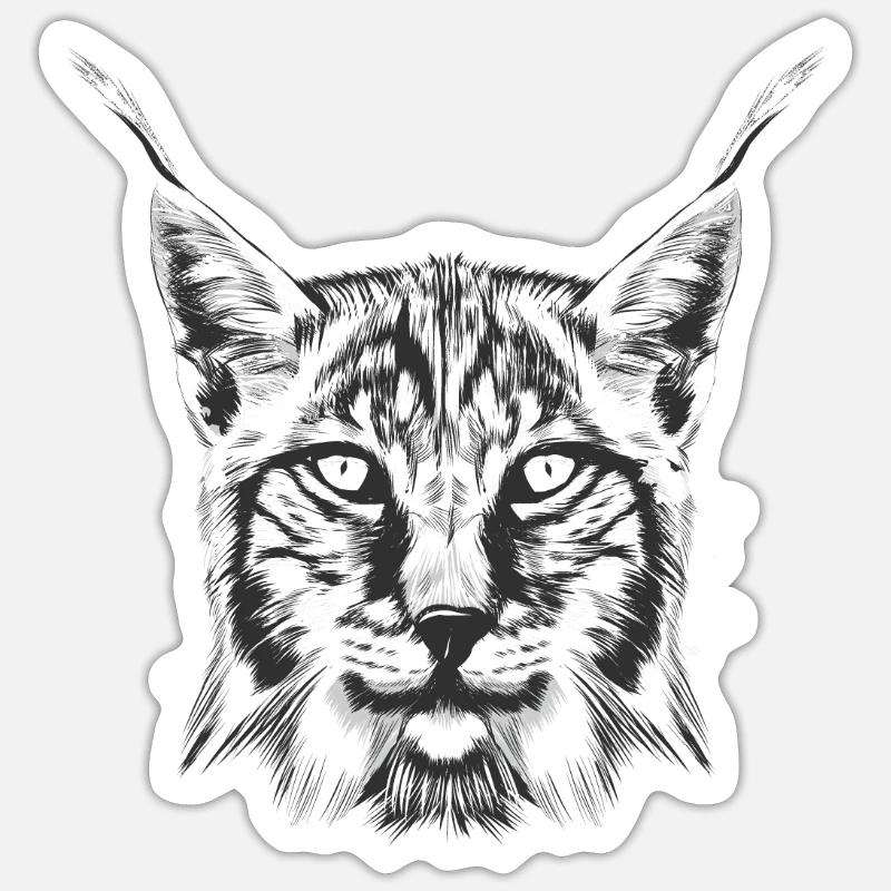 Luchs - Sticker Größe S (10 x 10 cm) - Mattweiß