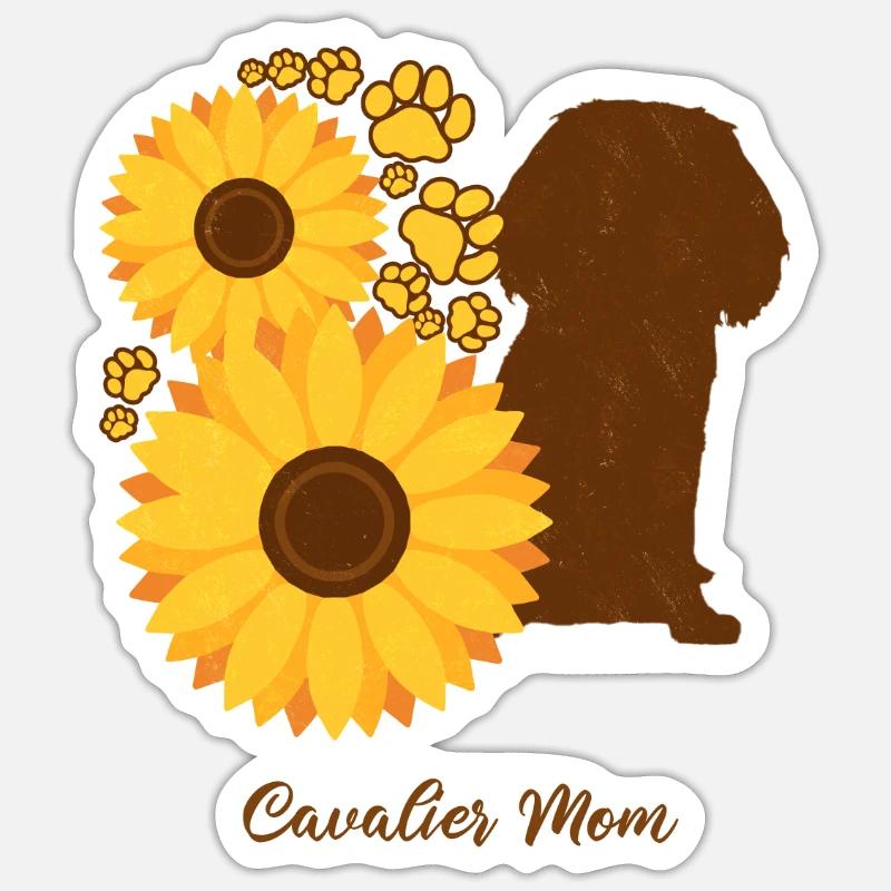 Sonnenblumenmutter - Kavalier - Sticker Größe S (10 x 10 cm) - Mattweiß