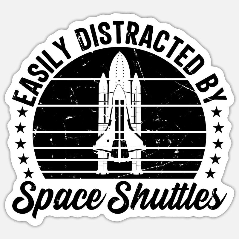Vaisseau spatial de voyage spatial facilement distrait par l’espace Sticker taille S (10 x 10 cm)