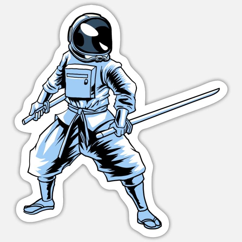 Ninja Astronaut - Sticker size S (10 x 10 cm) - white matte