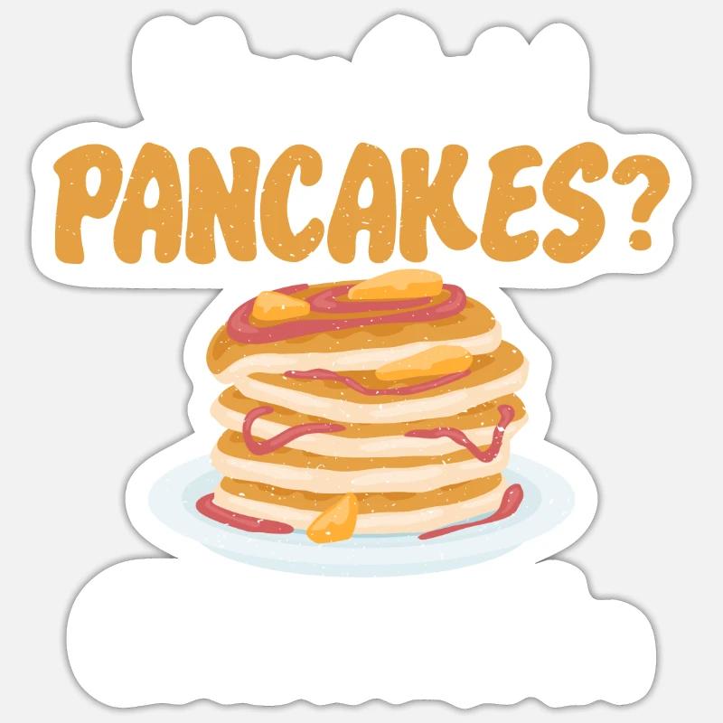 Pancake Lover Cadeau - Sticker taille S (10 x 10 cm) - blanc mat