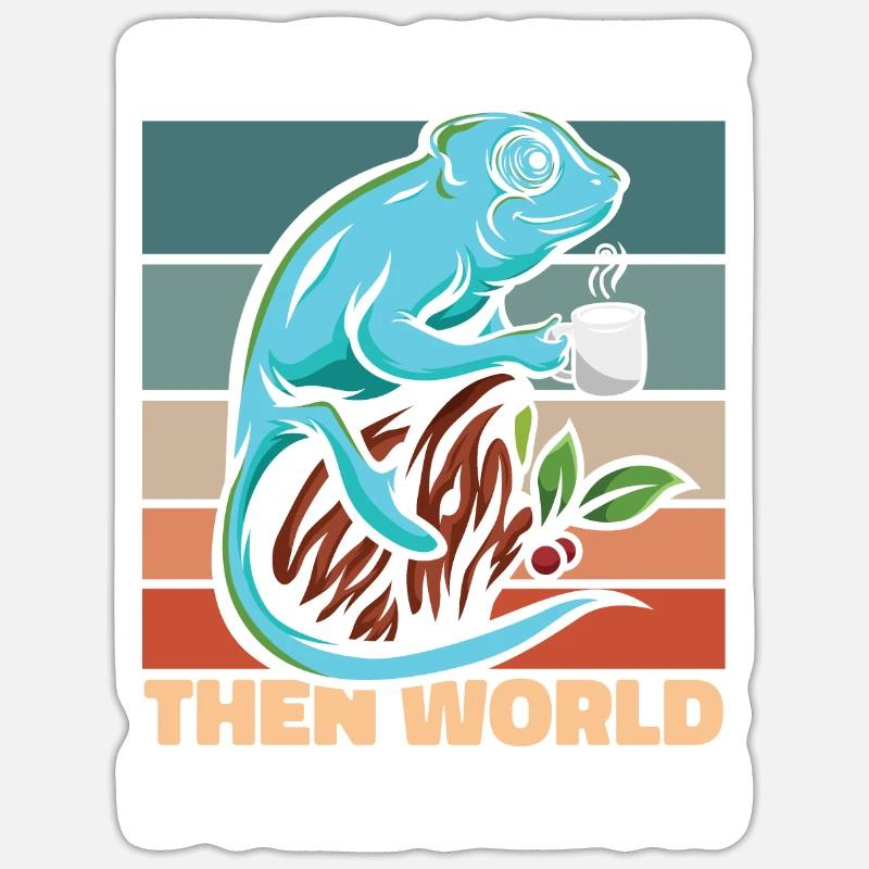 Chameleon Chameleon Coffee Sunglasses - Sticker size S (10 x 10 cm) - white matte