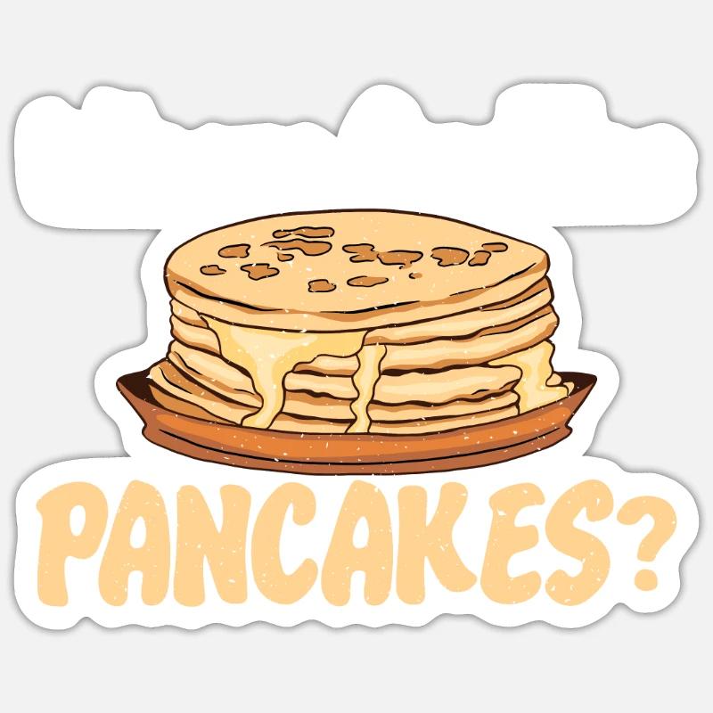 Pancake Lover Cadeau - Sticker taille S (10 x 10 cm) - blanc mat