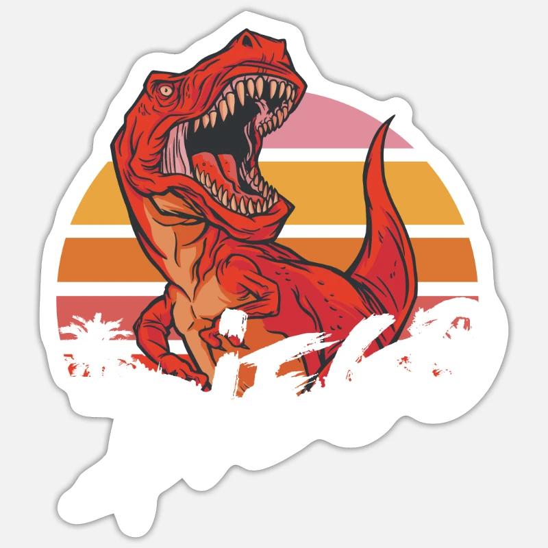 DIEGO - Schöner Jungen Name mit T-REX Dino - Sticker Größe S (10 x 10 cm) - Mattweiß