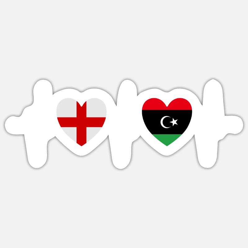 Angleterre et Libye Drapeau libyen Drapeaux Sticker taille S (10 x 10 cm)