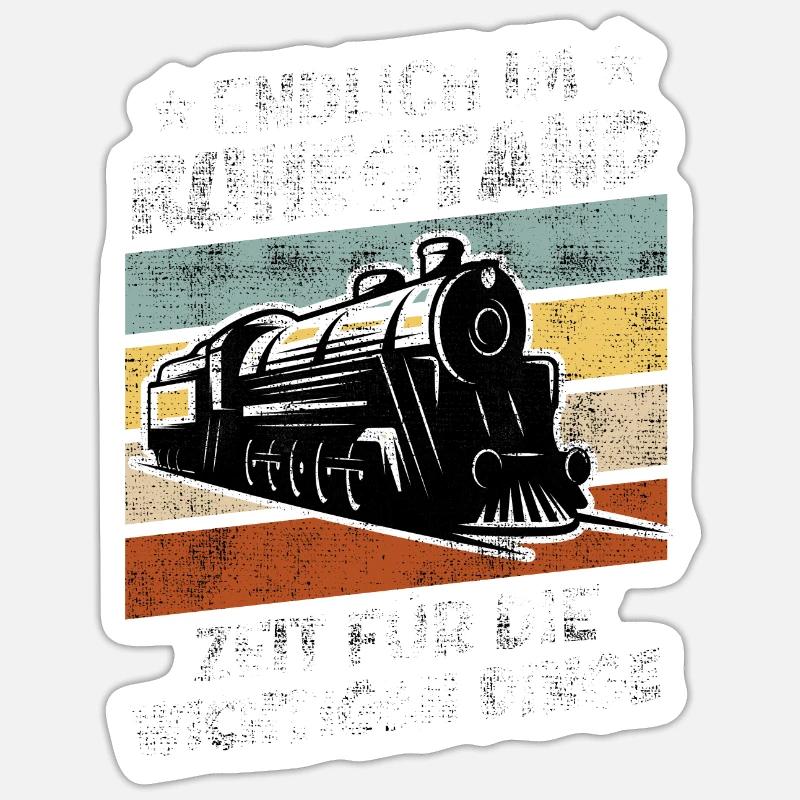 Endlich Ruhestand Modelleisenbahn Modellbauer - Sticker Größe S (10 x 10 cm) - Mattweiß