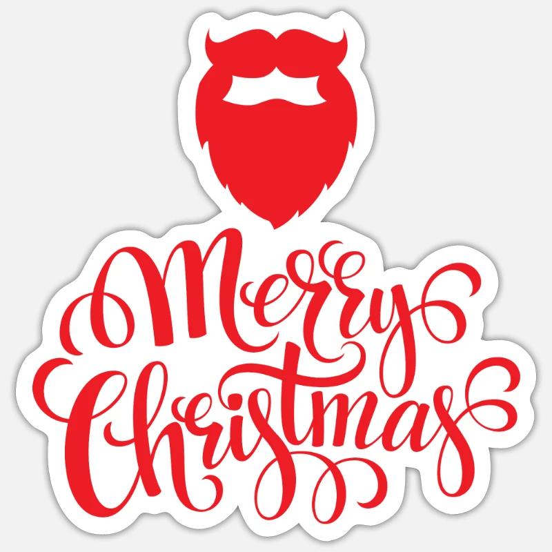 Weihnachtsdesign Weihnachtsmannbart - Sticker Größe S (10 x 10 cm) - Mattweiß