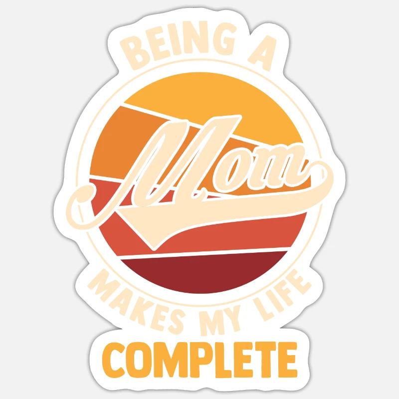 Mama Retro Mutter Geschenk - Sticker Größe S (10 x 10 cm) - Mattweiß