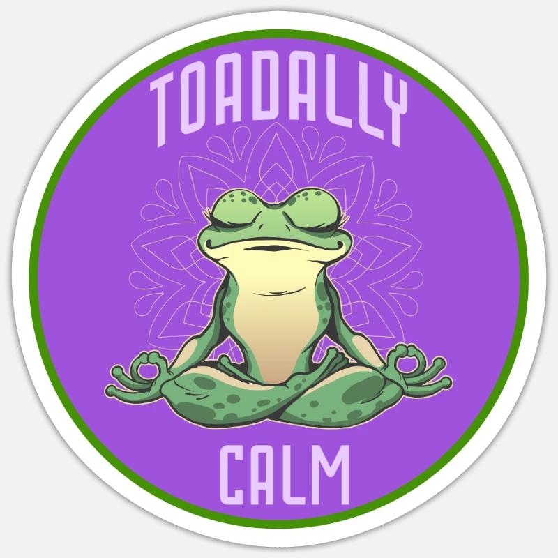 Toad and Frog Humor, Toadally Calm Sticker size S (10 x 10 cm)