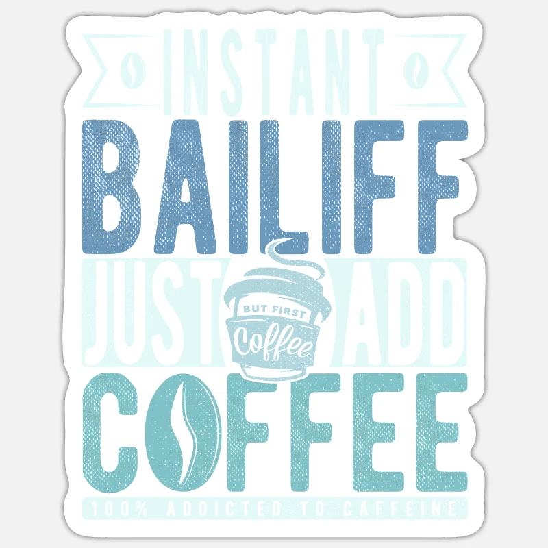 Buchalter Kaffee Spruch - Sticker Größe S (10 x 10 cm) - Mattweiß