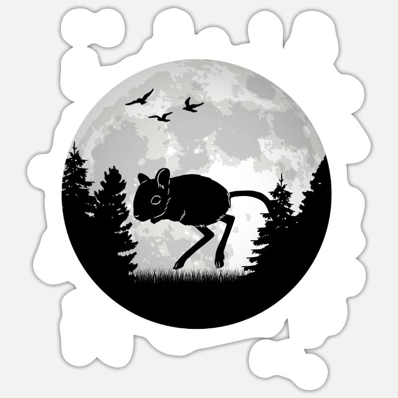 Gerbil Moon Racing Rat Gerbil - Sticker size S (10 x 10 cm) - white matte