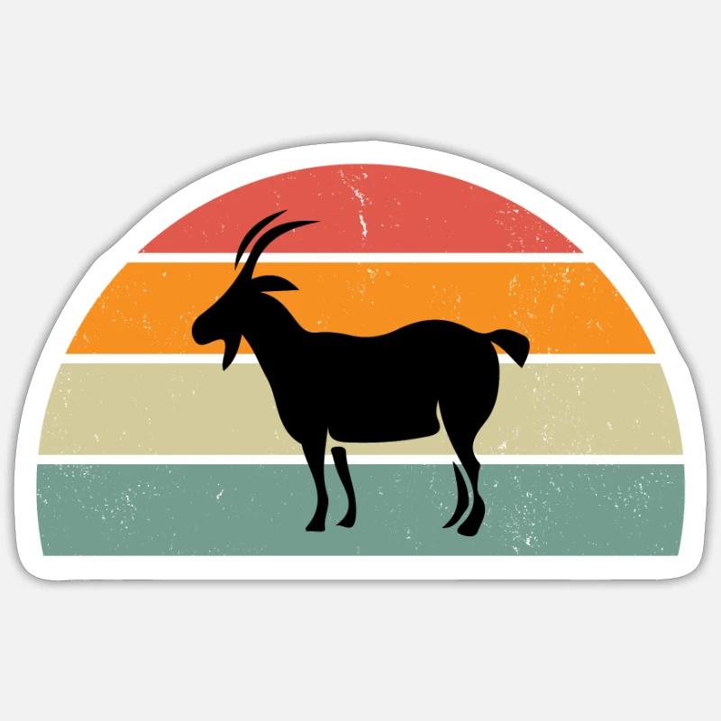 Chevre man vintage personalisierte ardeche retro - Sticker Größe S (10 x 10 cm) - Mattweiß