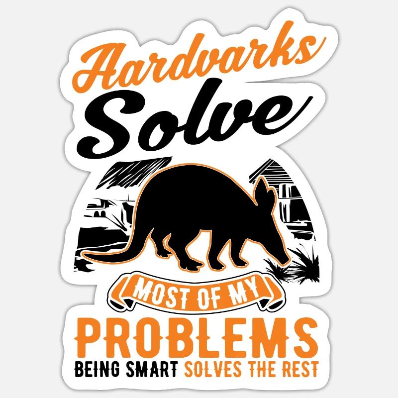 Erdferkel Geschenk Aardvark - Sticker Größe S (10 x 10 cm) - Mattweiß