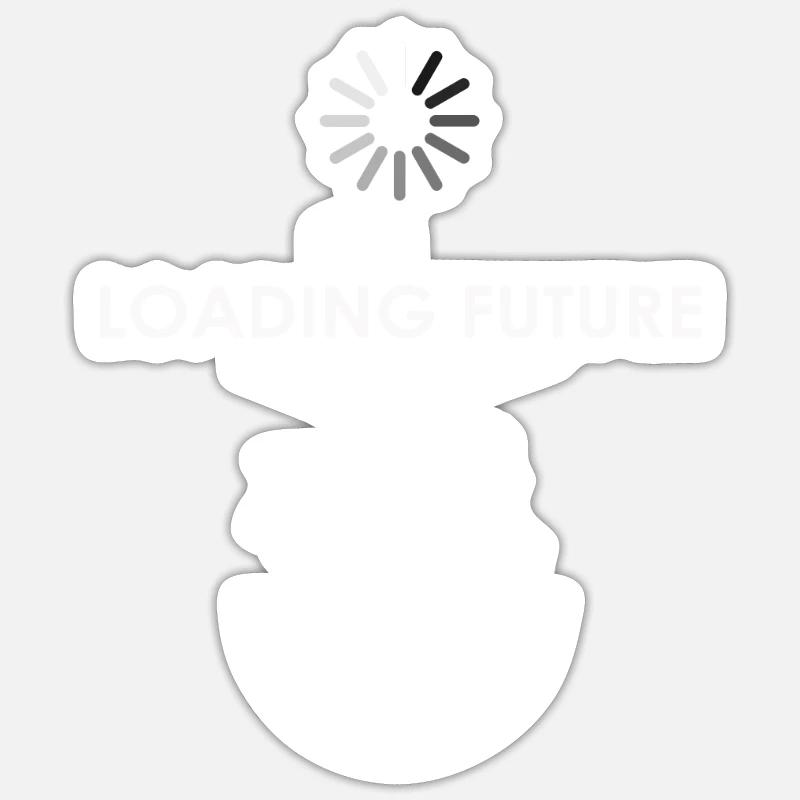Loading Future Design. - Sticker Größe S (10 x 10 cm) - Mattweiß