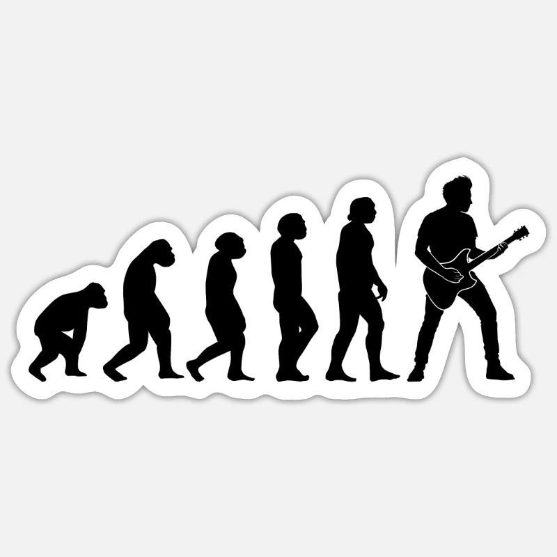 Guitar Player Evolution - Guitarist Guitar Player Sticker Größe S (10 x 10 cm)