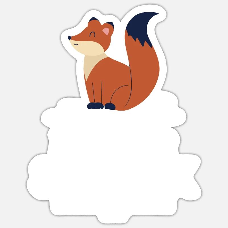 Fuchs - Sticker Größe S (10 x 10 cm) - Mattweiß