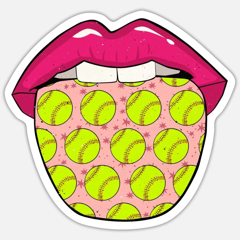 Softball Lips - Sticker size S (10 x 10 cm) - white matte