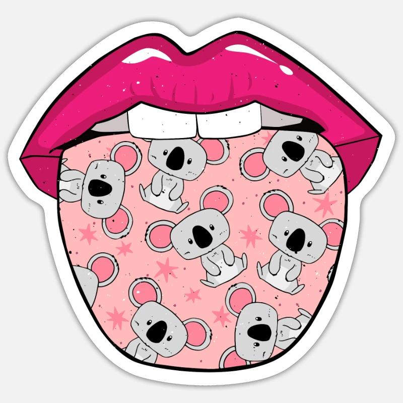 Langue d’ours Koala - Sticker taille S (10 x 10 cm) - blanc mat