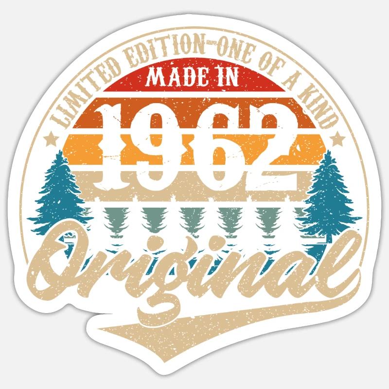 Made in 1962 Original - Sticker size S (10 x 10 cm) - white matte