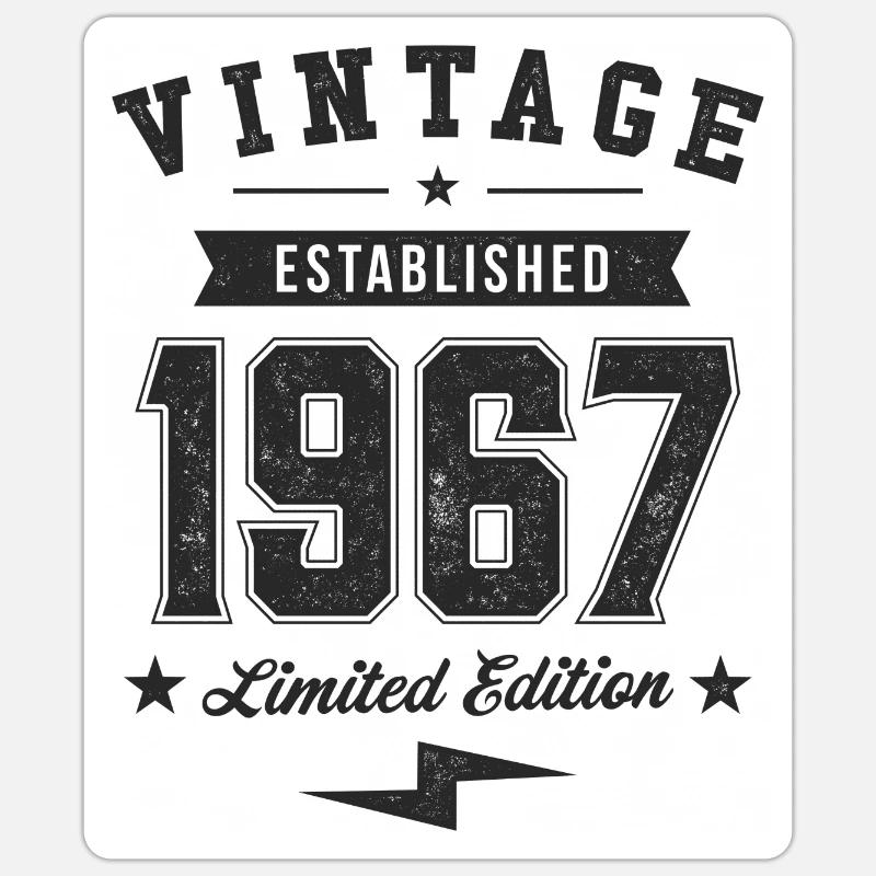 Millésime 1967 - Sticker taille S (10 x 10 cm) - blanc mat