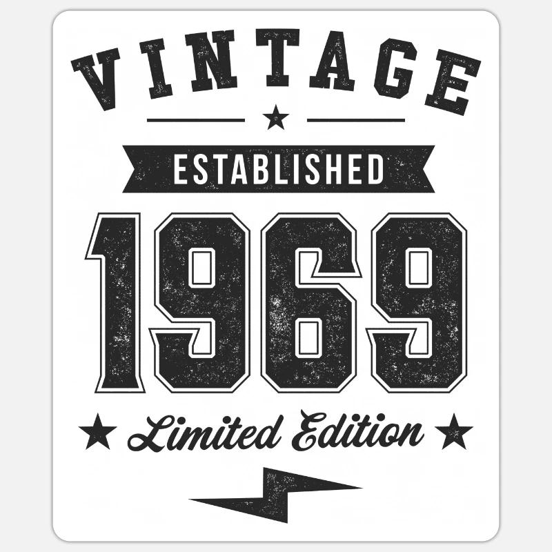 Millésime 1969 - Sticker taille S (10 x 10 cm) - blanc mat
