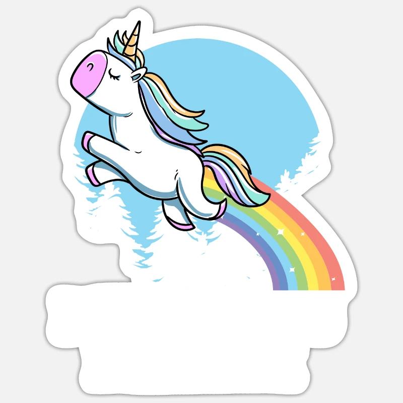 Ich möchte süßes Einhorn mit Regenbogendesign glauben Sticker Größe S (10 x 10 cm)