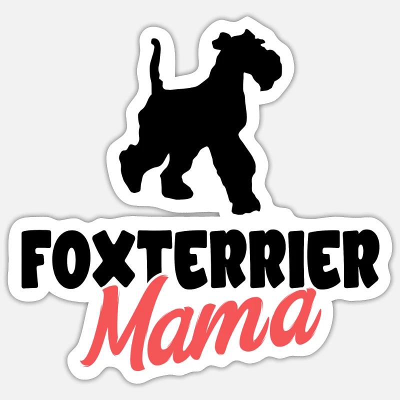 Fox-terrier - Sticker taille S (10 x 10 cm) - blanc mat