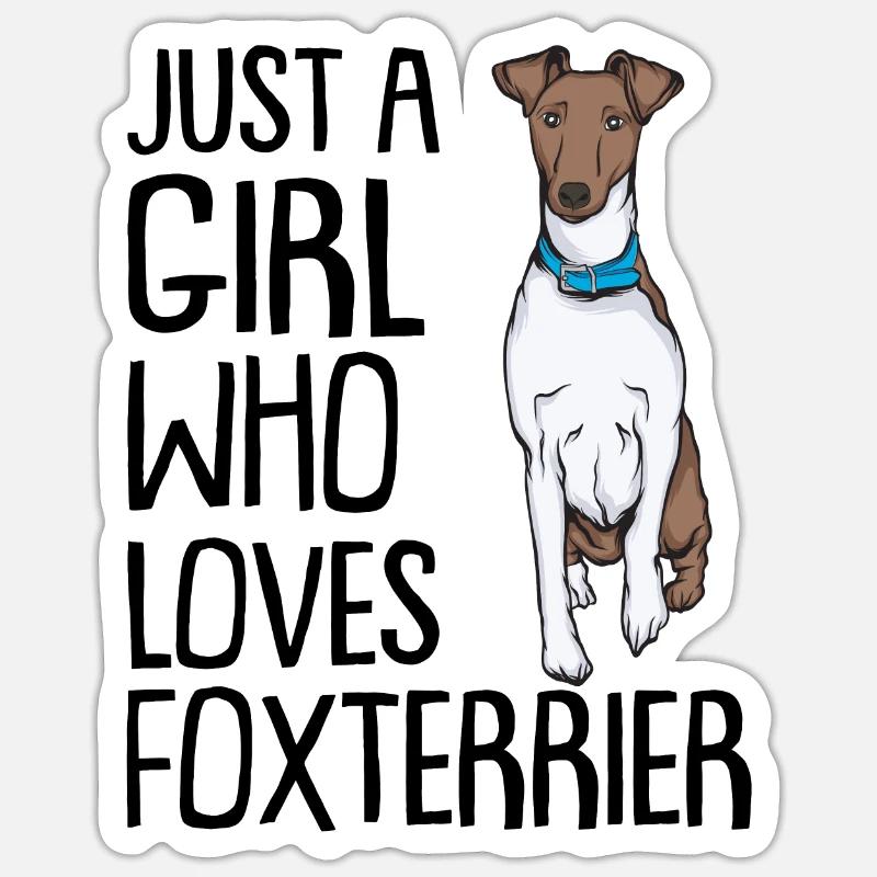 Fox-terrier - Sticker taille S (10 x 10 cm) - blanc mat