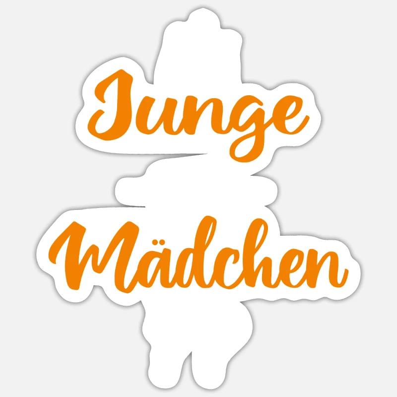 Junge oder Mädchen? Schwanger - Schwangerschaft ! - Sticker Größe S (10 x 10 cm) - Mattweiß