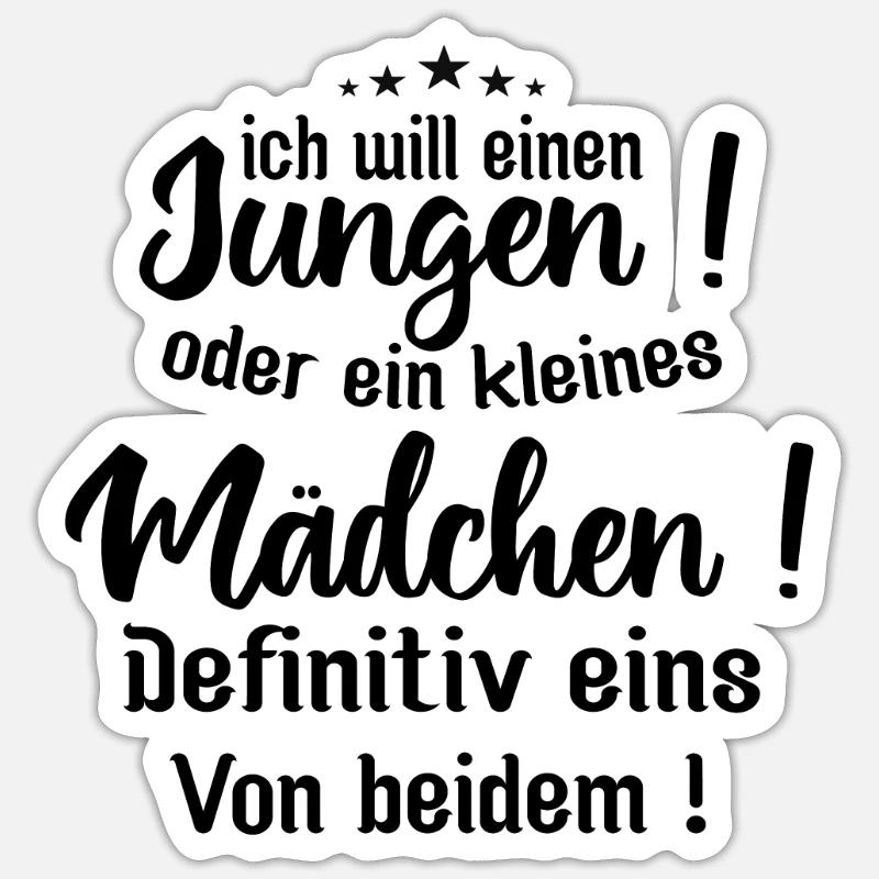 Kleiner Junge | ich will einen jungen oder ein - Sticker Größe S (10 x 10 cm) - Mattweiß